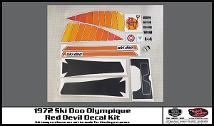 1972 Ski Doo Olympique Red Devil Decal Kit 