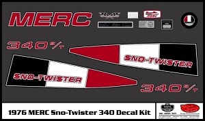 76 MERC Sno Twister 340 Decal Kit 