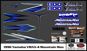 1996 VMAX-4 Mountain Max Snowmobile Decal Kit 